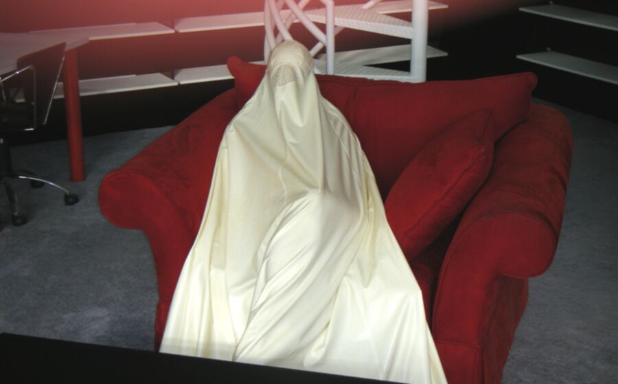 White Latex Burqa 12 of 12 pics