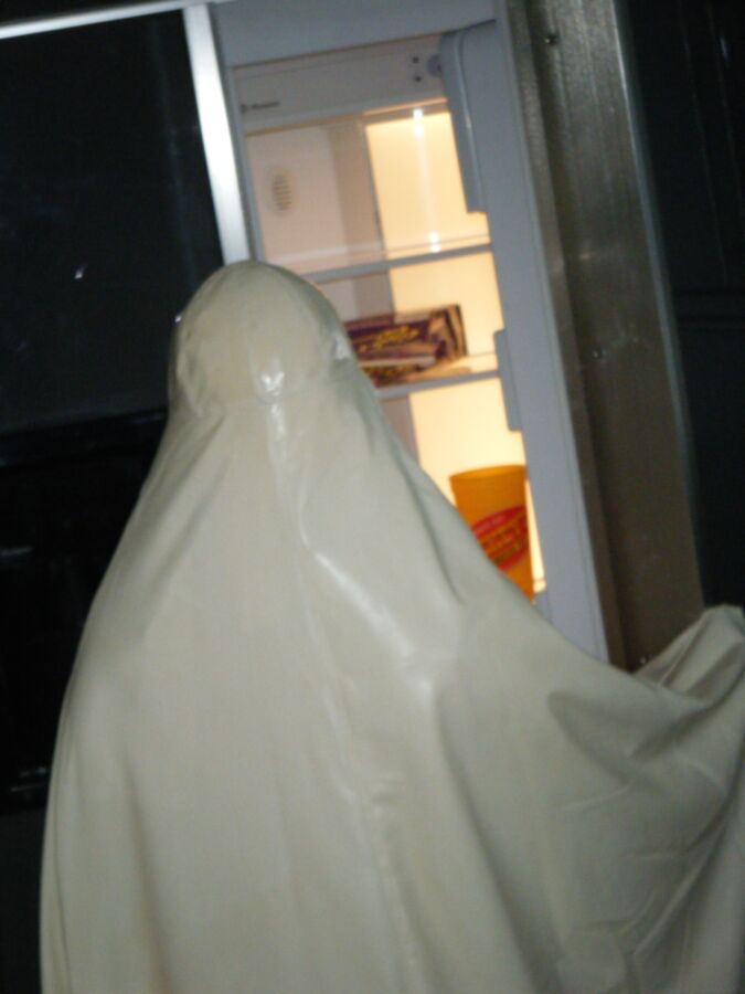 White Latex Burqa 11 of 12 pics