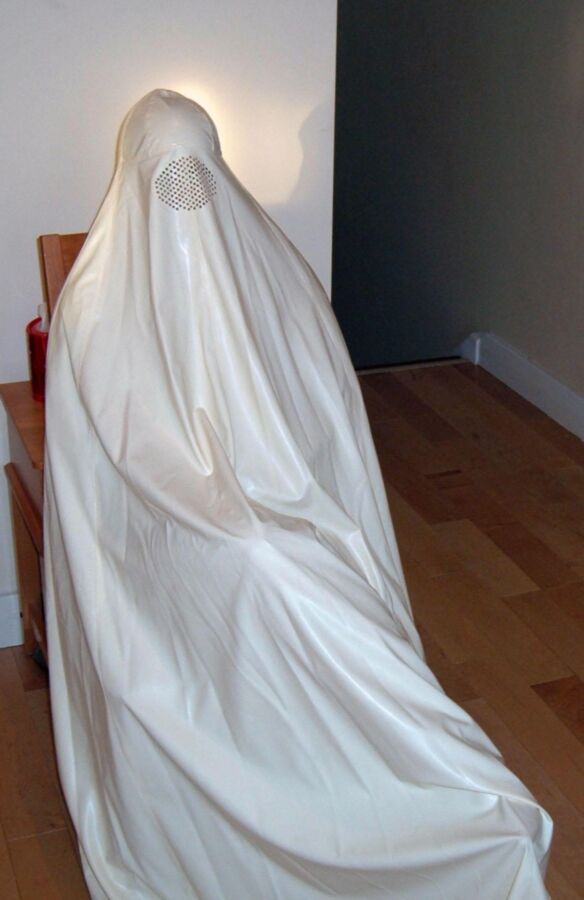 White Latex Burqa 5 of 12 pics