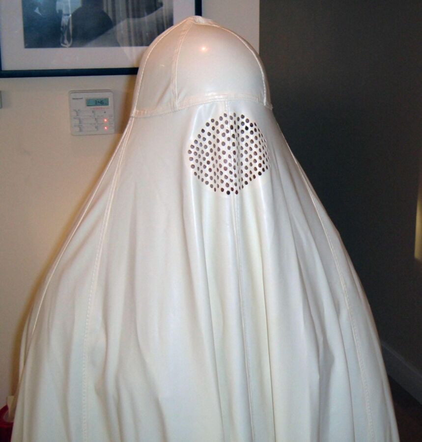 White Latex Burqa 4 of 12 pics