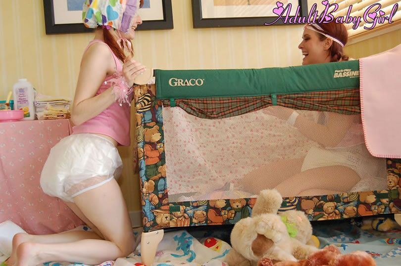 Free porn pics of adultbabies Ivy & Michelle diapered in adult baby clothing & pla 4 of 12 pics