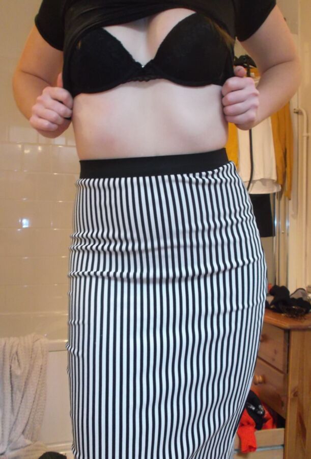 GF dressing in slutty pencil skirt for office - PLS COMMENT 18 of 23 pics