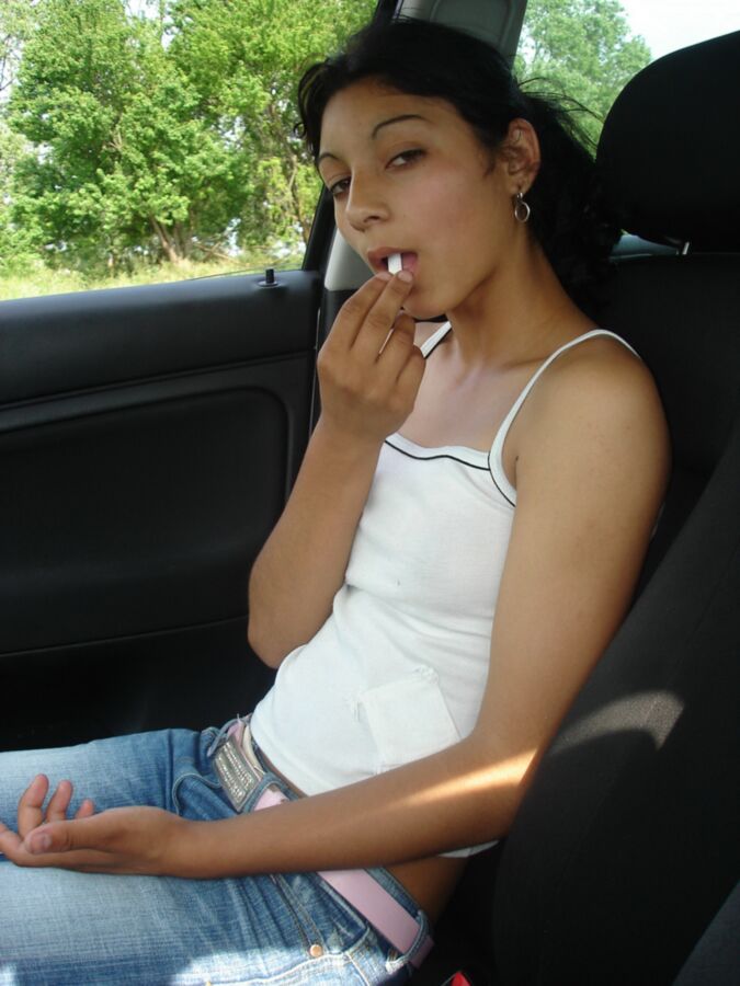 Free porn pics of Dark haired teen in car 10 of 80 pics